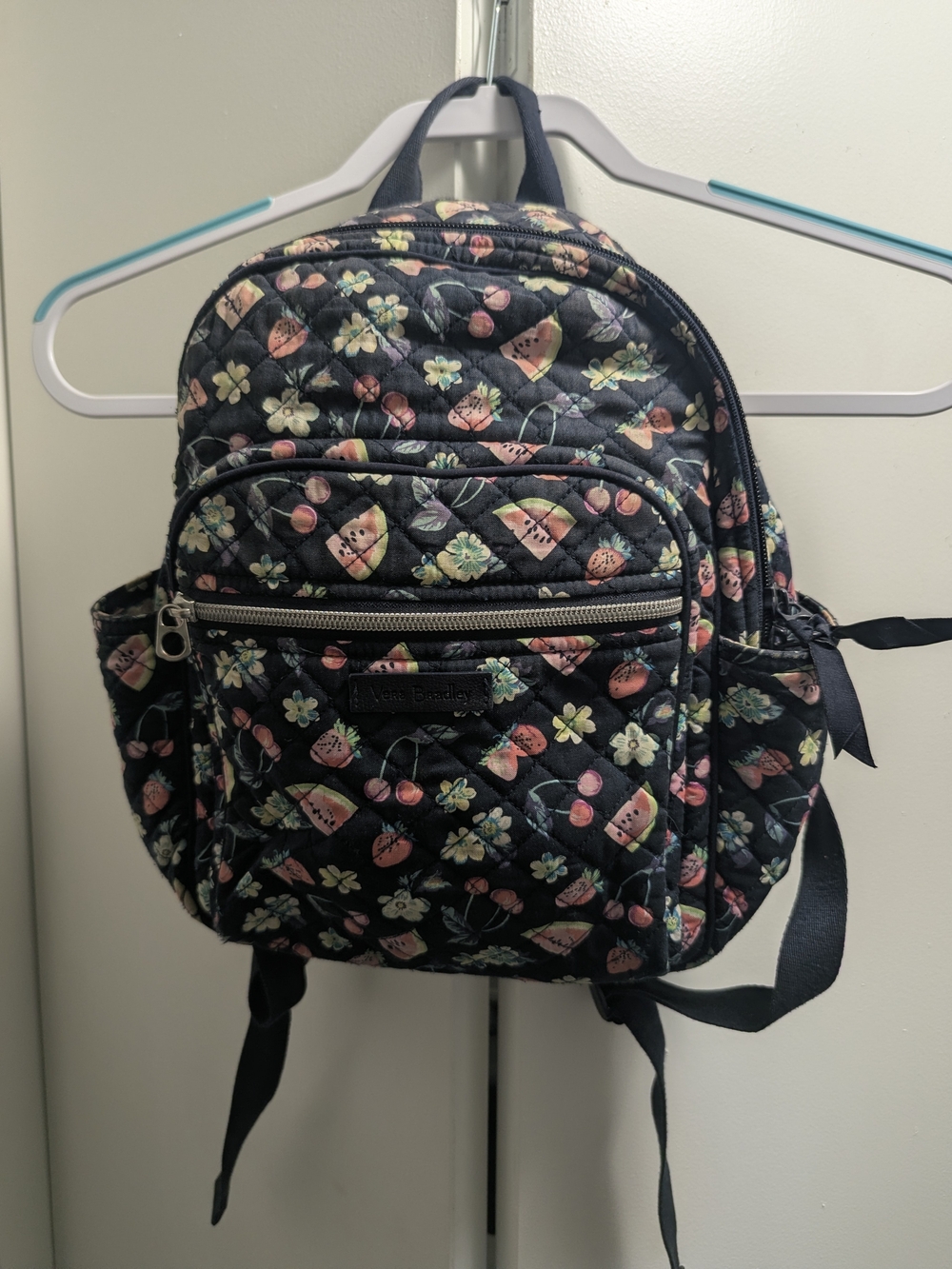 Vera Bradley Navy Floral Quilted Mini Backpack